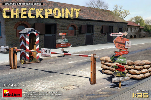 Miniart 1:35 Checkpoint barrier, hut and accessories