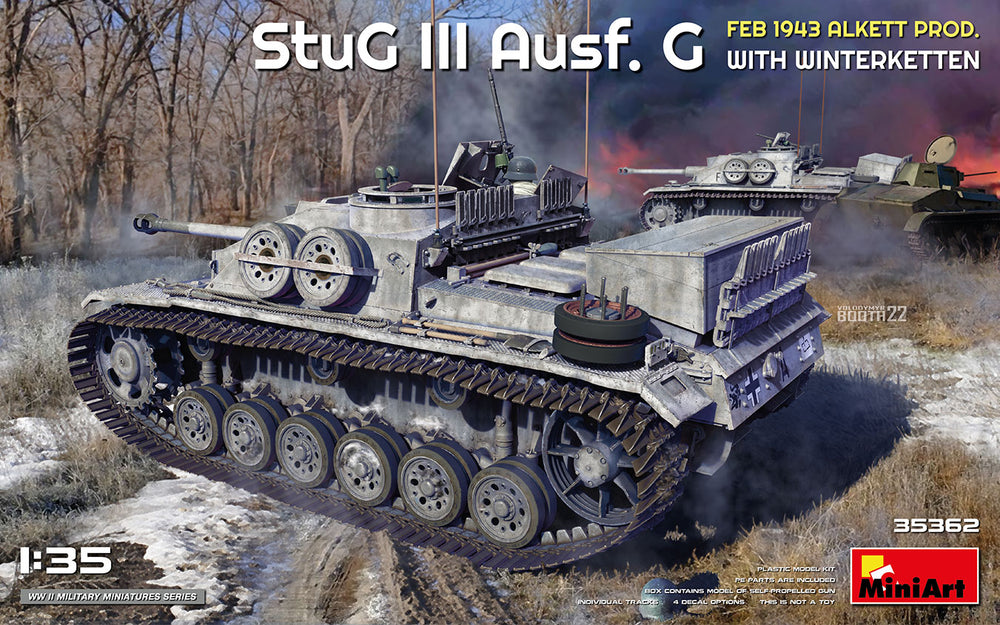 Miniart 1/35 scale WW2 StuG III Ausf. G FEB 1943 ALKETT PROD. WITH WINTERKETTEN Plastic Model Kit