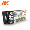 AK Interactive GEN 3 - WW2 BRITISH DESERT COLOURS 3G PAINT SET