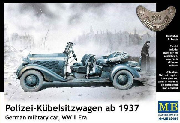 Masterbox 1/35 Scale German staff Car Typ 170V Kubelwagen 1936