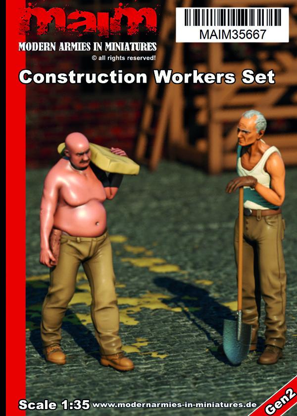 MAIM Construction Workers / 1/35 scale 3D printed model