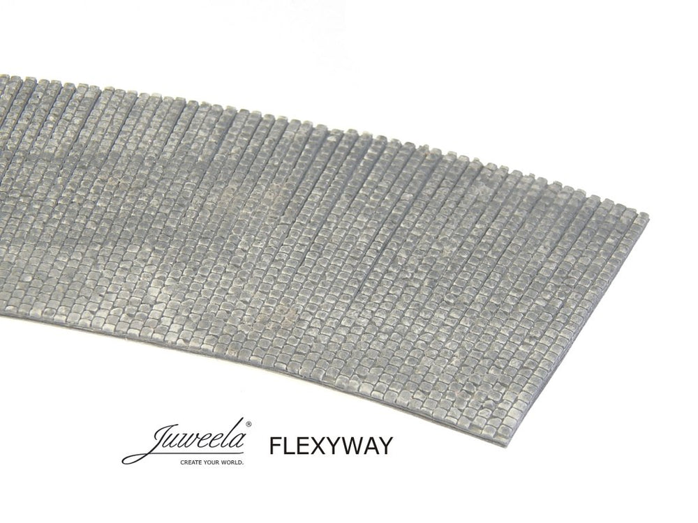 1/87 FLEXYWAY old town cobblestone street, 2x curvy section, 30cm