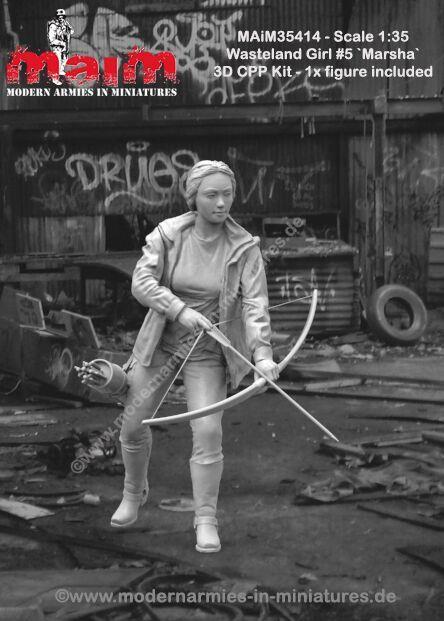 1/35 scale 3D printed model kit Wasteland Girl #5 - Marsha / 1:35