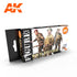 AK Interactive GEN 3 - WWII BRITISH UNIFORM COLORS 3G PAINT SET