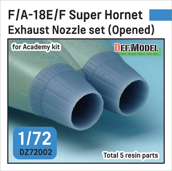 DEF models 1/72 3D printed Nozzle set for Aircraft F/A-18E/F/G Super Hornet Exhaust Nozzle set - Opened (for Academy 1/72) Sept.2022