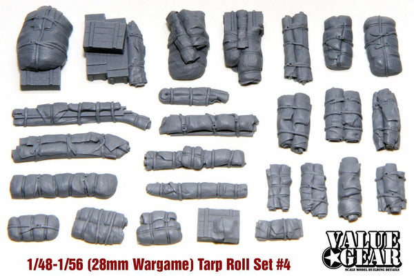 1/56 scale, 28mm Wargaming Tents, Tarps & Crates #4 (24 Pieces)