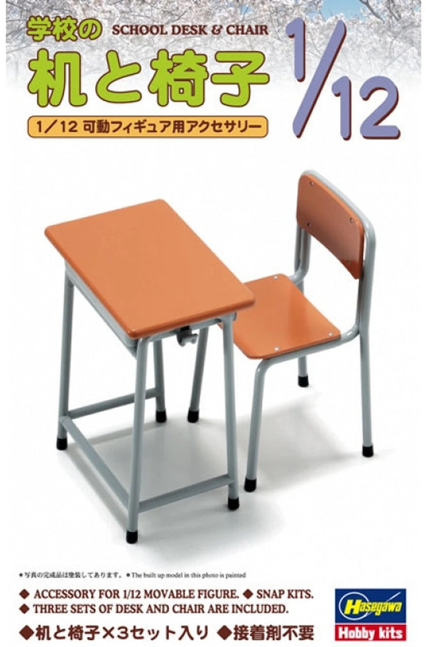 Hasegawa 1:12 School Desk and Chair