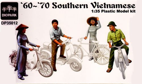 Diopark 1/35 1960-70s Vietnamese Bicycle Rider figures civilian Plastic Model Kit