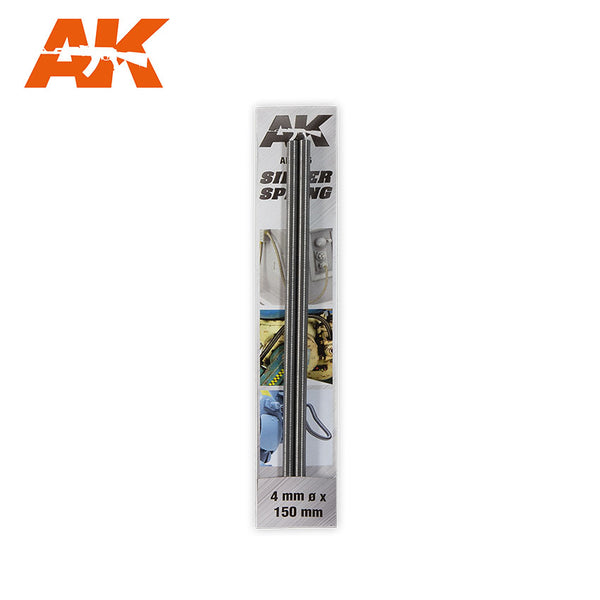 AK Interactive SILVER SPRING 4MM (two springs of 15cm in length and 4mm diameter)