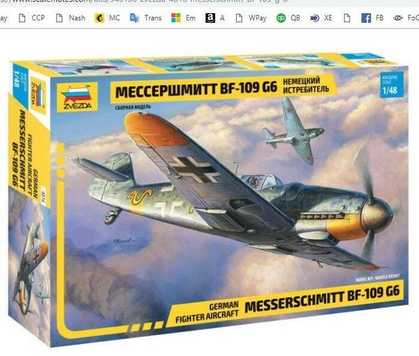 Zvezda 1/48 scale WW2 German MESSERSCHMITT BF-109 G6 airplane