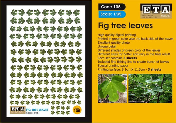 Fig tree leaves Suit scales 1/35, 1/32, 1/24
