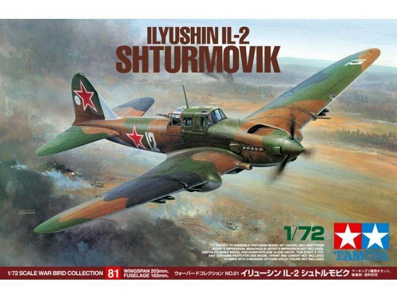 TAMIYA 1/72 Scale AIRCRAFT WW2 Russian Soviet ILYUSHIN IL-2 SHTURMOVIK