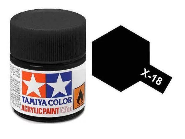 TAMIYA MINI ACRYLIC - ACRYLIC MINI X-18 SEMI GLOSS BLACK