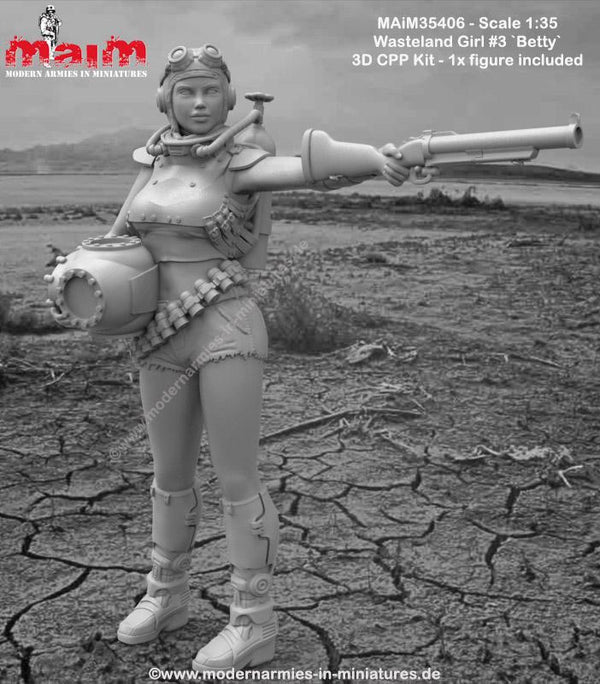 1/35 Scale 3D printed Wasteland Girl #3 'Betty'