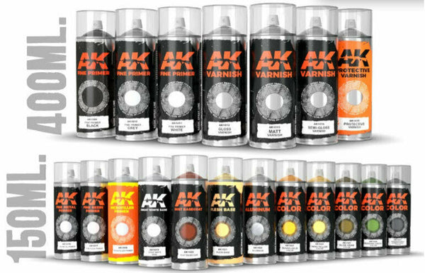 AK interactive spray paint rattle can 400ml and 150ml