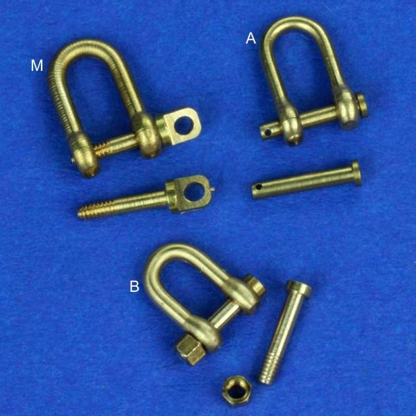 1/35 Brass Shackles (4pcs, Type:A, H: 9.5mm, D: 6.5mm, R: 1.5mm) for military vehicles