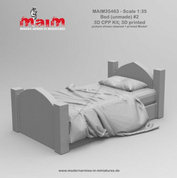 Bed, unmade #2 / 1/35 Scale 3D Printed model