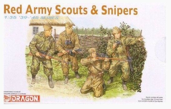 Dragon 1/35 Scale WW2 Russian Red Army Soviet Scouts and Snipers plastic figure model kit