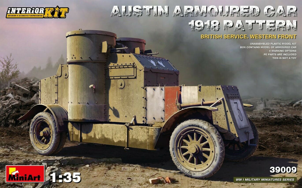 Miniart WW1 AUSTIN ARMOURED CAR 1918 PATTERN. BRITISH SERVICE. WESTERN FRONT. INTERIOR KIT