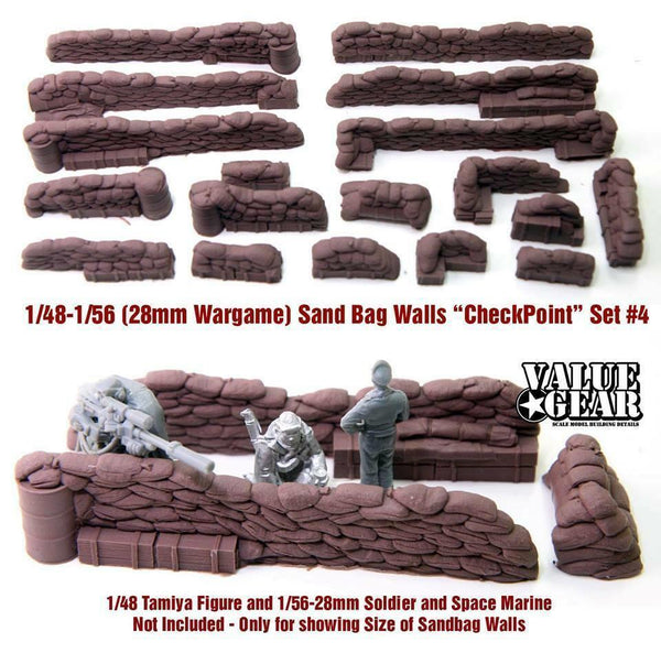 1/48 Scale resin model Sandbag Walls "Check Point" Set #4