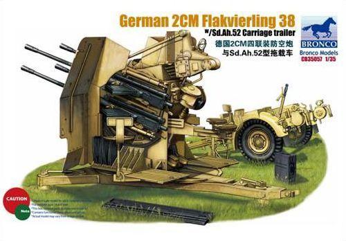 1/35 Scale German 20mm Flakvierling 38 with trailer