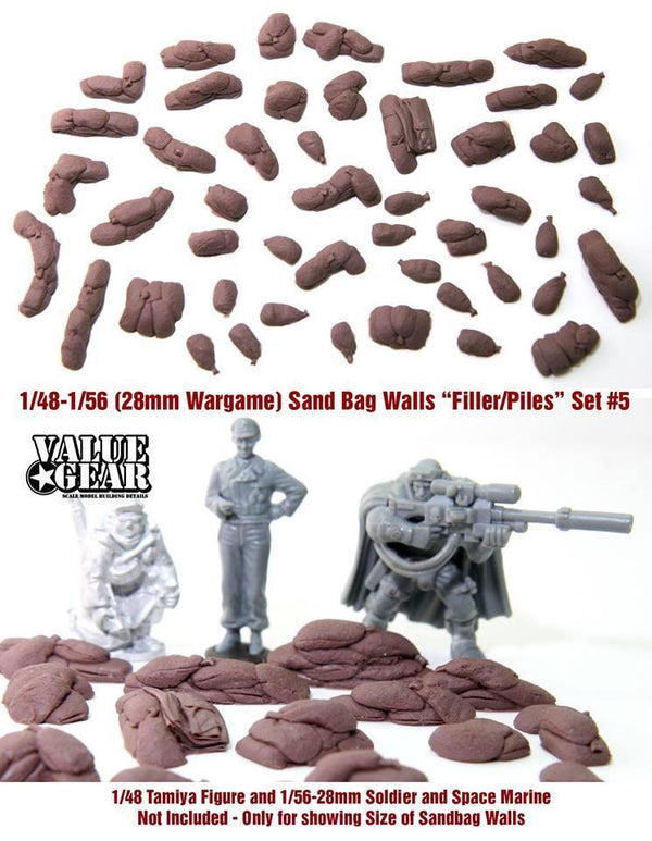 1/48 Scale resin model Sandbag Walls "Filler & Piles" Set #5