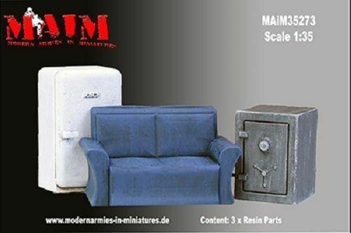 1/35 Scale Resin kit Furniture Set (Safe, Sofa, Refrigerator)