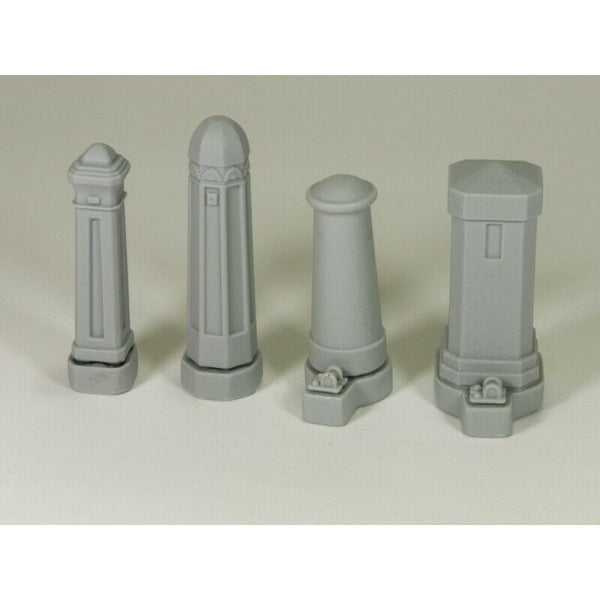 MacOne 1/35 scale resin model kit Bollards set #4