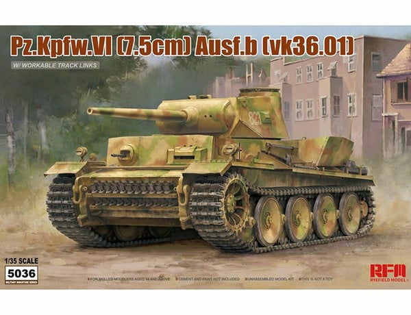 Rye Field Model 1/35 PZ.KPFW.VI AUSF.B (VK36.01) with Workable Track Links