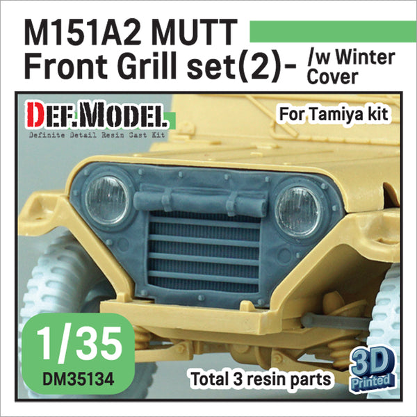 DEF Models 1/35 Modern US M151A2 Mutt front grill set (2)- Winter covered (for 1/35 Tamiya kit)