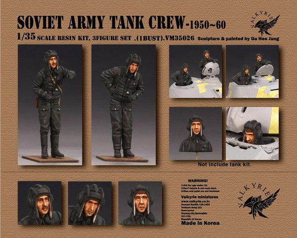 Valkyrie 1/35 Scale Soviet Army Tank Crew - 1950 - 60 Era (2 Figures and 1 Bust)