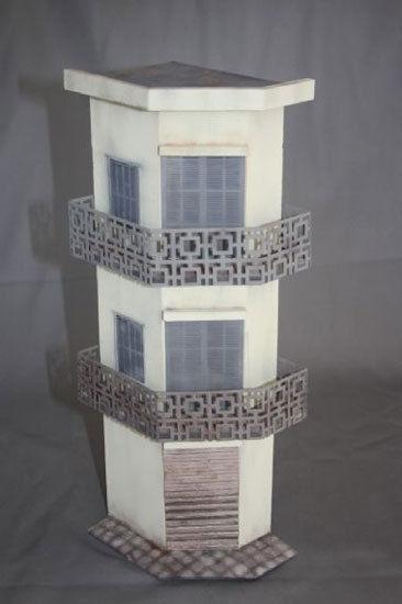 1/35 Scale ceramic Vietnam city house corner 4