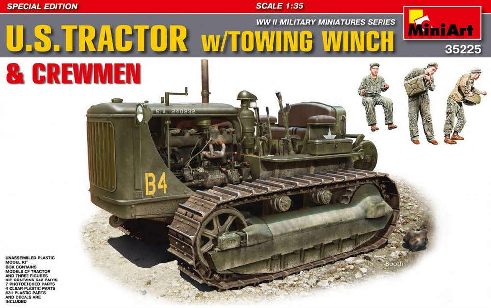 Miniart 1/35 scale U.S. TRACTOR w/Towing Winch & Crewmen