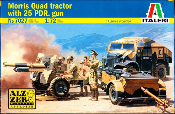 ITALERI 1/72 FIGURES MORRIS QUAD W 25 PDR GUN