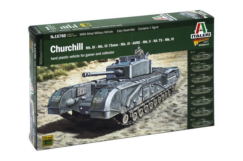 ITALERI MILITARY 1/56 Scale (28mm) CHURCHILL MK.III/IV/AVRE/NA75