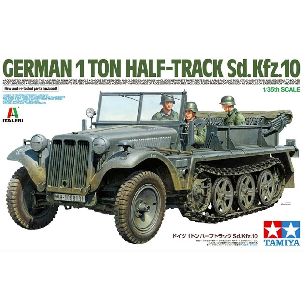 Tamiya WW2 German One Ton Half Track Sd.Kfz 10 135 Plastic Model Kit