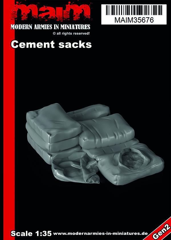 MAIM Cement Bags / 1/35 scale 3D printed model