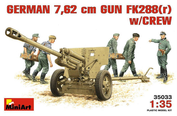 Miniart 1:35 German 7.62cm gun FK288 gun w/Crew
