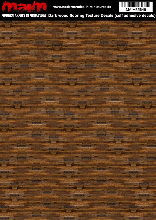 MAIM Dark Wood flooring Decals  (17*24cm Sheet)  (self adhesive decals) / 1/35 scale