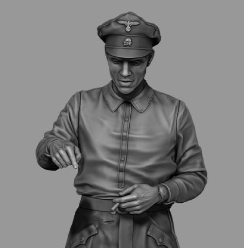 1/35 scale resin figure kit WW2 Waffen-SS tank officer summer dress