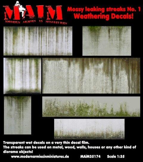 1/35 Scale Mossy leaking streak  Decals