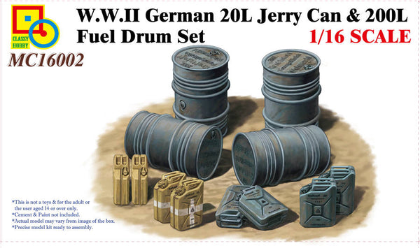 CLASSY HOBBY 1/16 German WW2 20L Jerry Can & 200L Fuel Drum set