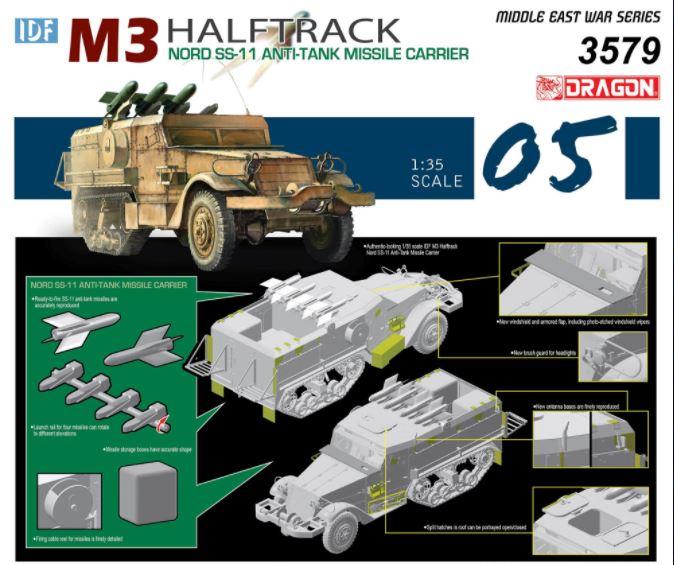 Dragon 1/35 scale IDF M3 HALFTRACK NORD SS.11 ANTI TANK MISSILE CARRIE