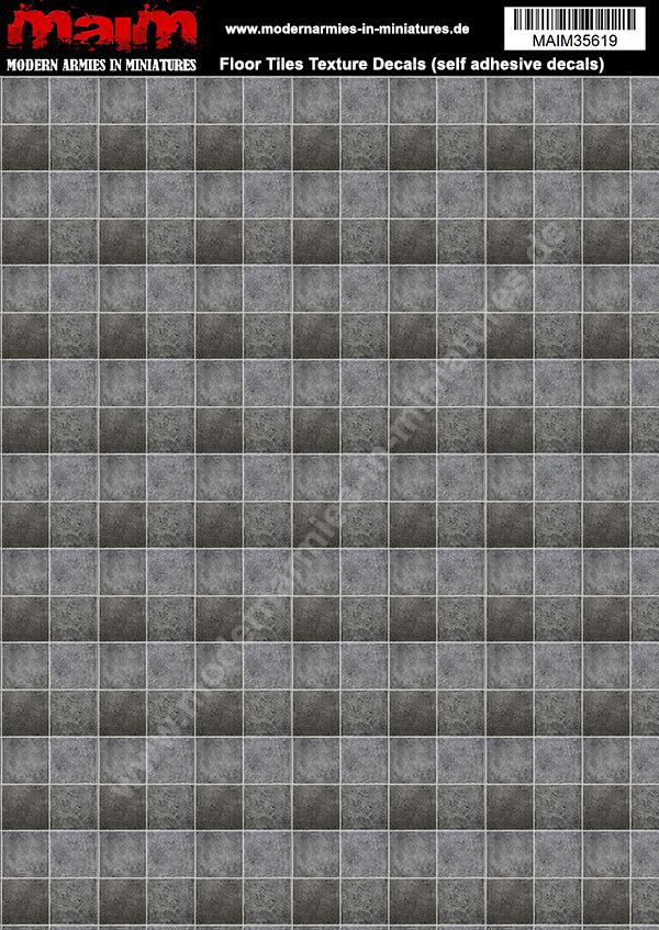 MAIM Floor Tiles Texture Decals (17*24cm Sheet)  (self adhesive decals) / 1:35