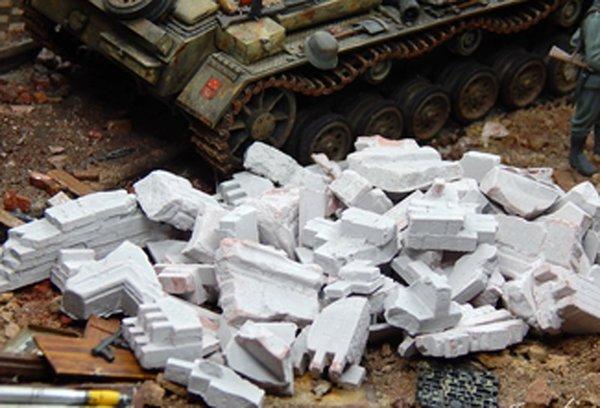 1/35 Scale rubble and brick debris GREY