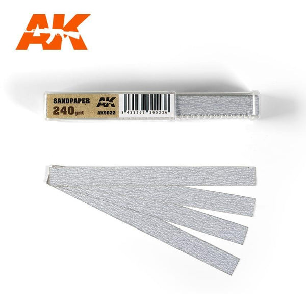 AK Interactive Dry Sandpaper 240 grit x 50 units