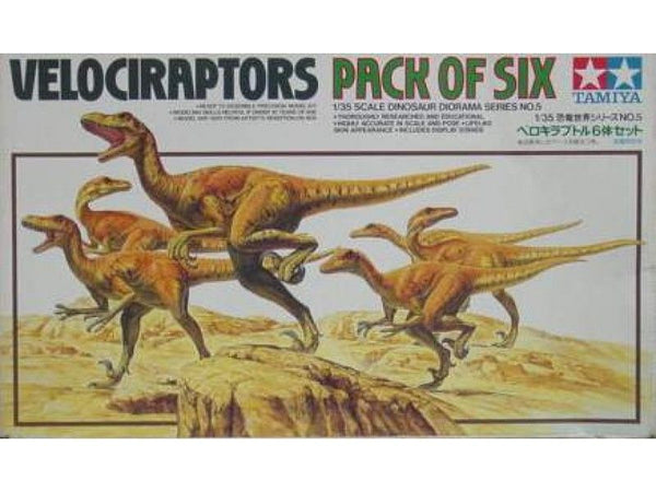 TAMIYA DINOSAURS Pack of 6 VELOCIRAPTORS 1/35 scale