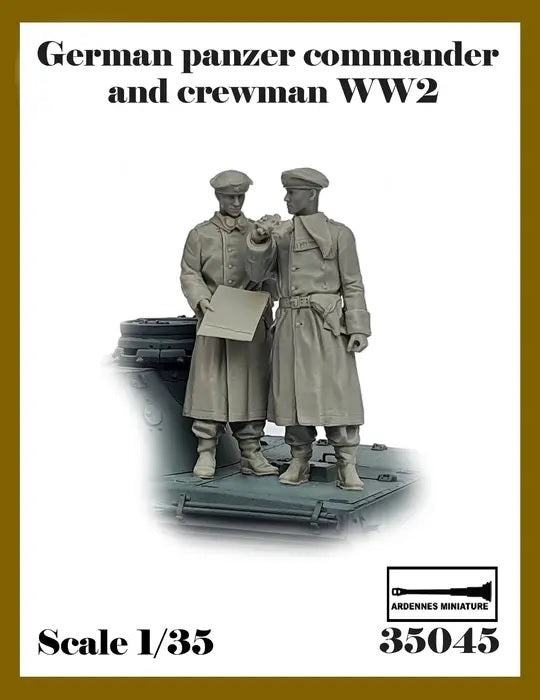 ARDENNES MINIATURE 1/35 WW2 German panzer comm. and crewman WW2 #2