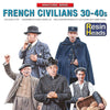 Miniart 1/35 scale WW2 era FRENCH CIVILIANS '30-'40s. RESIN HEADS