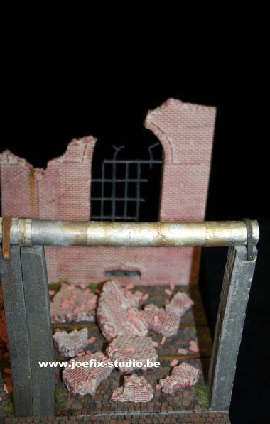 1/35 Scale ceramic Industrial cobbled street with track factory E